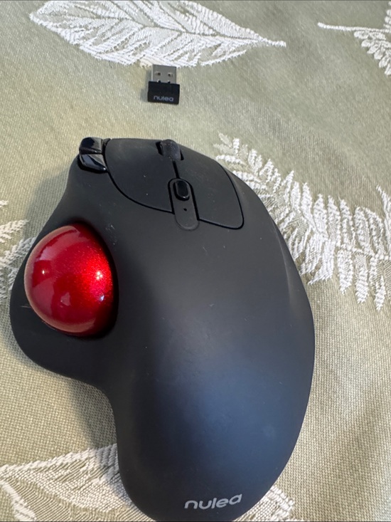 Nulea Other - Nulea Wireless Ergonomic Trackball Mouse in Black with Red Ball
